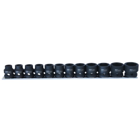 SP - 12PC 1/2 DR 6PT METRIC STUBBY IMPACT SOCKET SET 